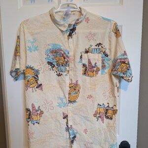 Spongebob Squarepants XL Hawaiian Aloha Button Up Shirt